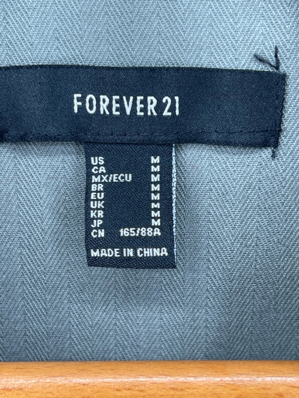 Forever 21 Olive Green Utility Jacket with Handmade Patchwork Accents - Picture 5 of 7